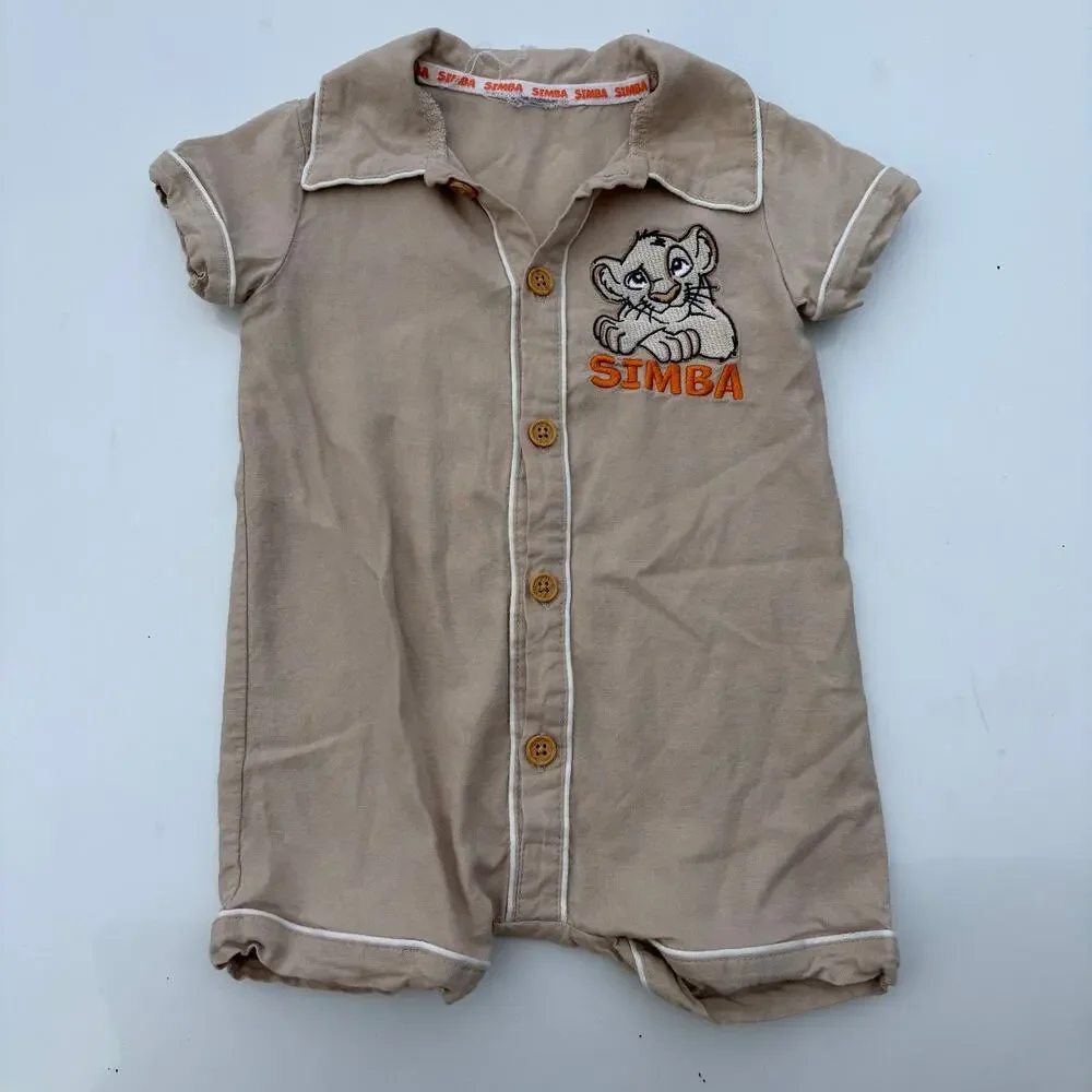 Simba embroidered one piece linen baby outfit 6-9 months